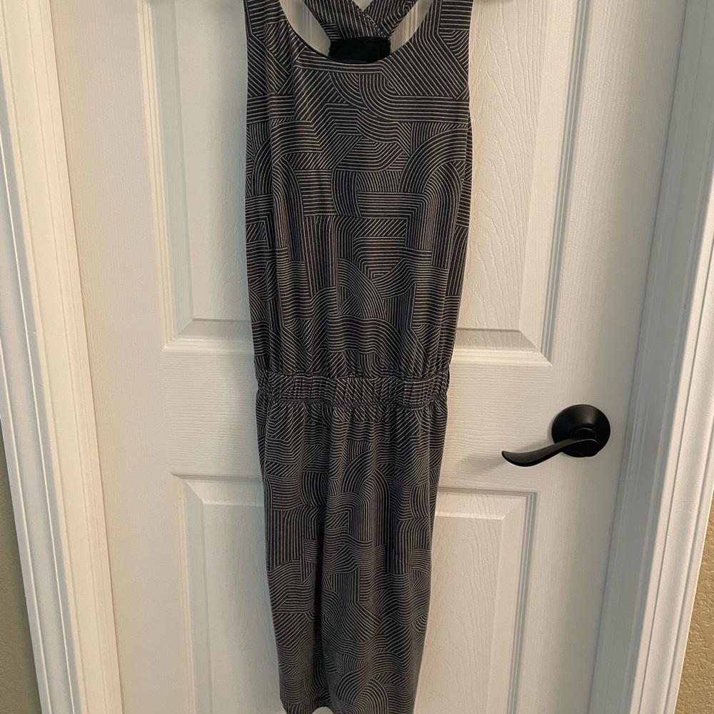Prana Black Geometric Midi Dress